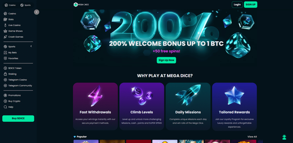 Mega Dice - South Dakota betting sites